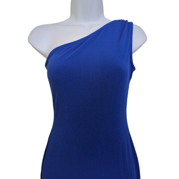 Duiah Women's One Shoulder Royal blue dress with ruffle (NWT) Size XS - Picture 3 of 9